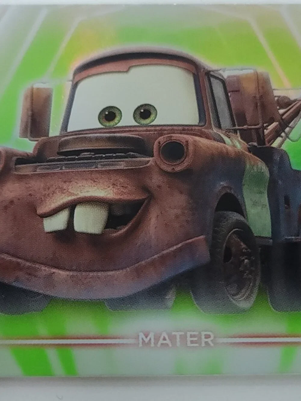 Tow Mater Topps 2026 Disney Neon Holo Parallel Refractor Limited 006/199 - Picture 3 of 4